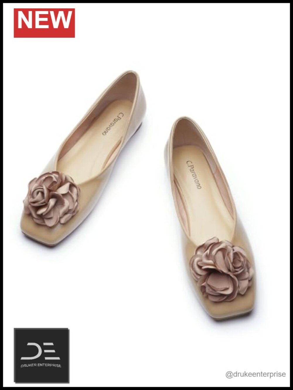 Women's Square Toe Ballet Flats Slip-on Floral Flats with Memory Cushion
